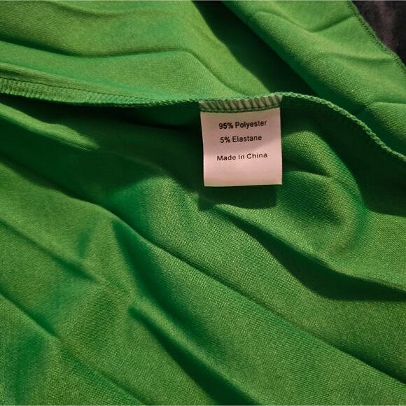 Aomei Green Midi Dress Size 2XL Pleated Flowy Plus Size Dress - Picture 7 of 7